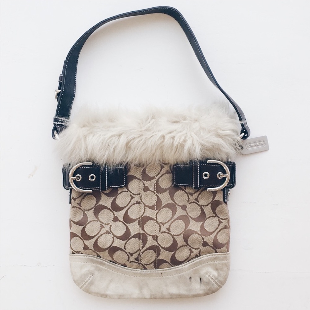 Coach Fur trim Bag